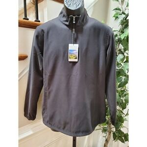 Performance Men's Black 100% Polyester Long Sleeve 1/4 Zip Activewear Jacket M